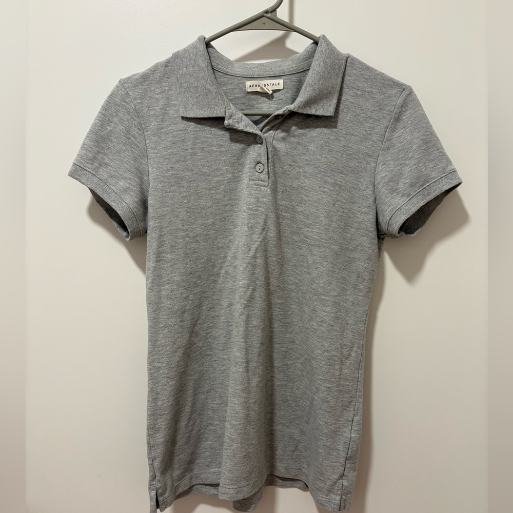 Y2K Vintage Aeropastle Grey Polo shirt - Juniors Size Large